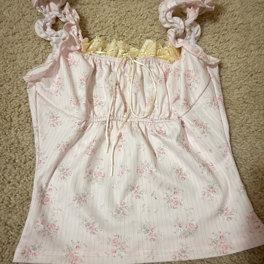 Floral Ruffle Strap Camisole